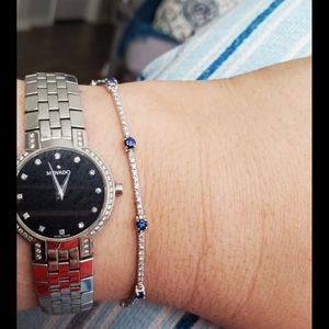 $1675 diamond sapphire tennis bracelet